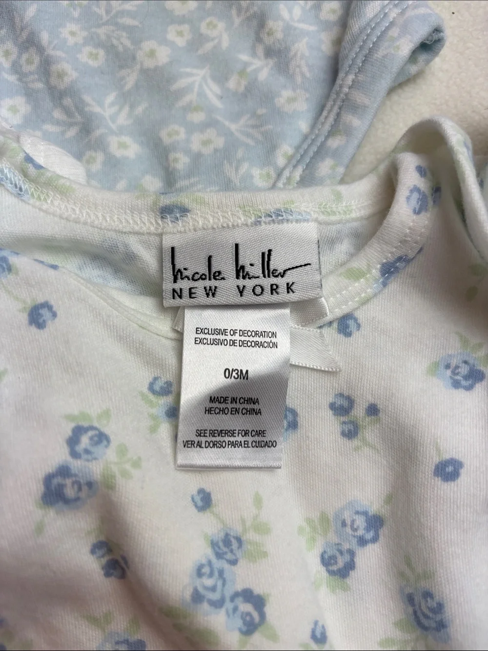 Nicole Miller Baby 3pc 0-3 Months Bodysuits One Piece Floral Snap nwot